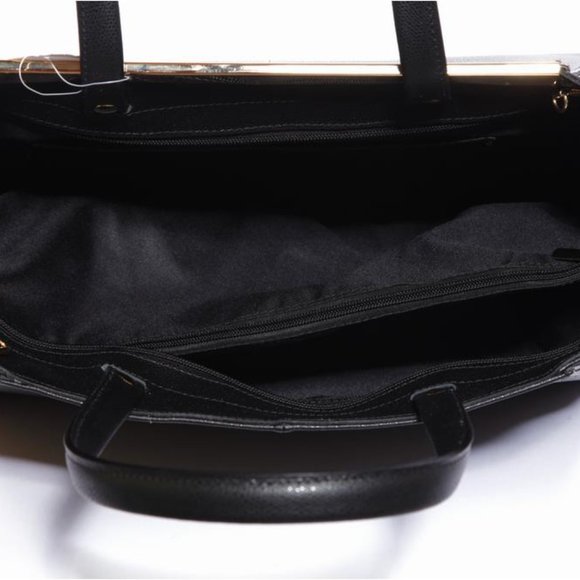 Fatima Black Oversize Italian Leather Handbag - Picture 3 of 6